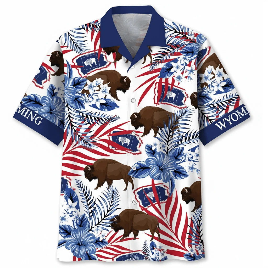 Wyoming Proud Hawaiian Shirt, custom shirt gift for men (view 3)