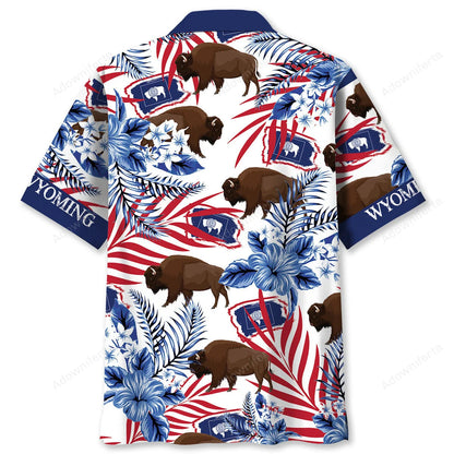 Wyoming Proud Hawaiian Shirt, custom shirt gift for men (view 4)