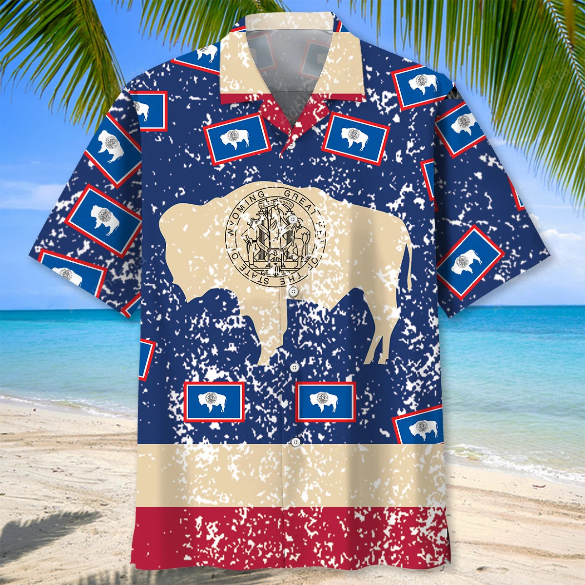 Wyoming Proud Vintage Hawaiian Shirt, custom shirt gift for men