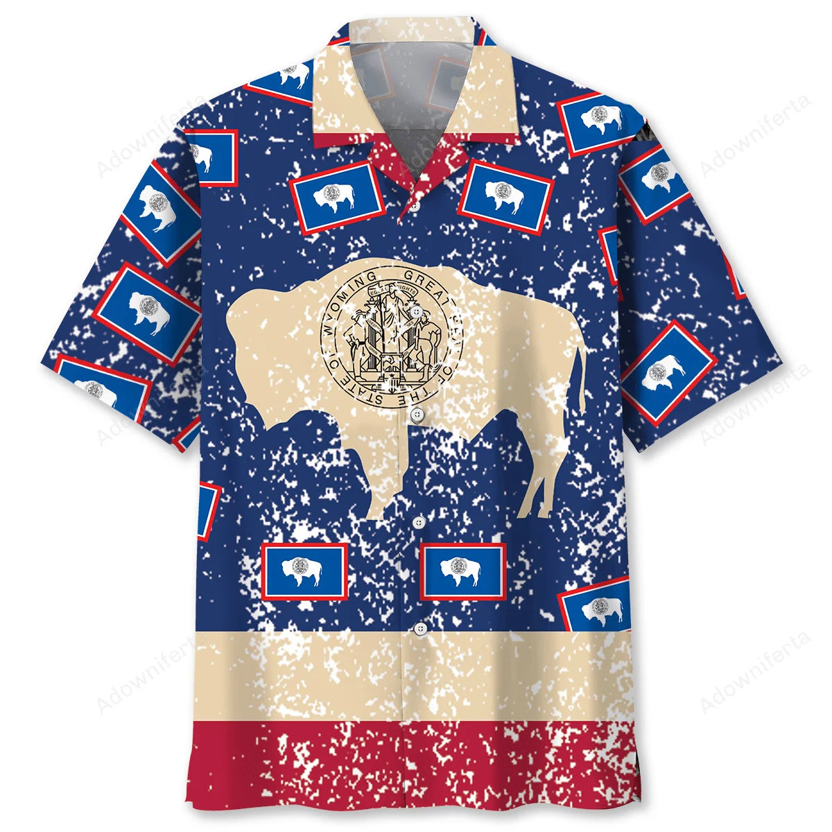Wyoming Proud Vintage Hawaiian Shirt, custom shirt gift for men (view 4)