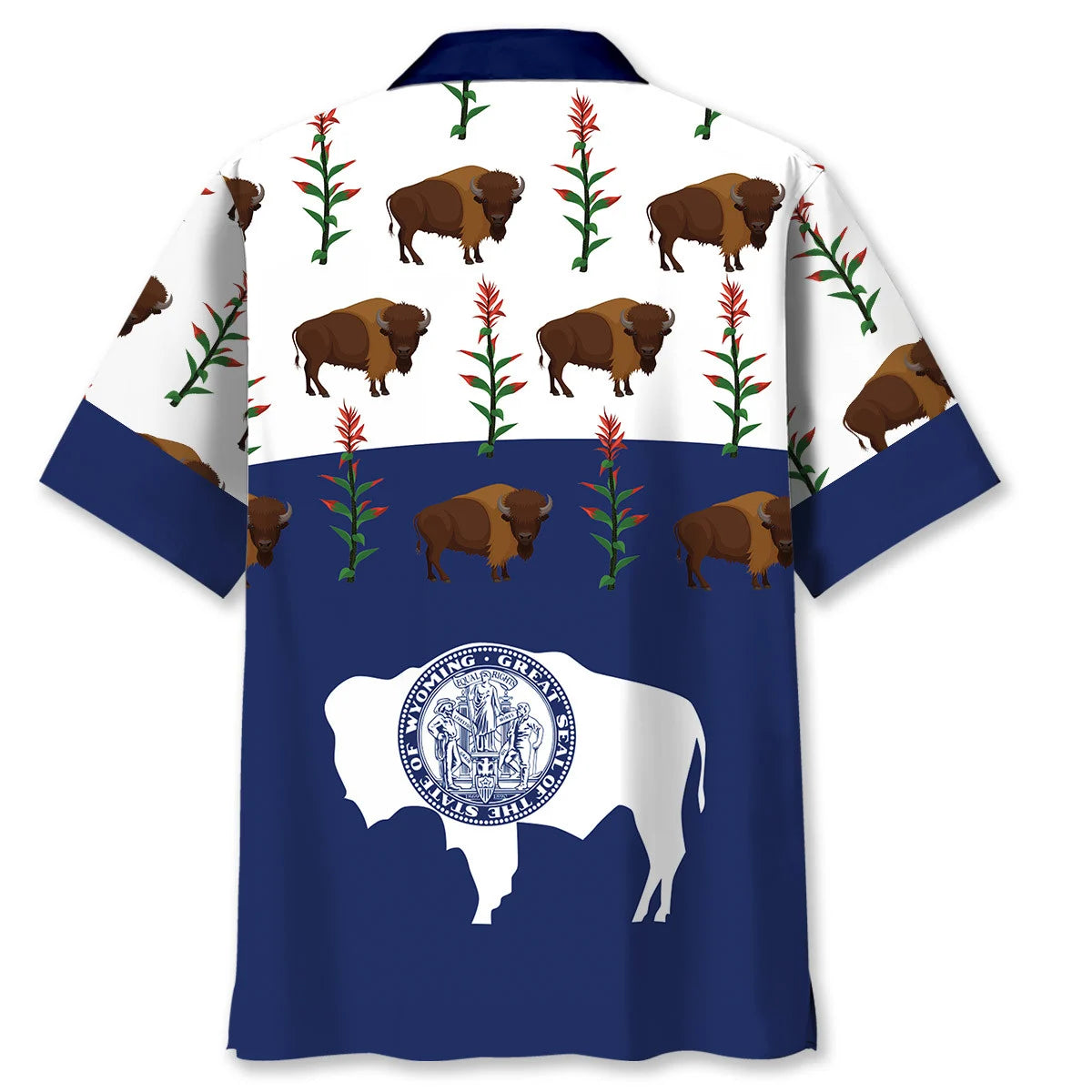 Wyoming State Hawaiian Shirt, custom shirt gift for men (view 3)