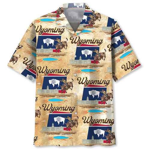 Wyoming the Equality State Hawaiian Shirt, custom shirt gift for men