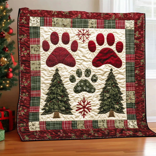 Xmas Paw Quilt Blanket