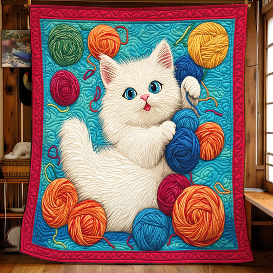 Yarn Cat Quilt Blanket