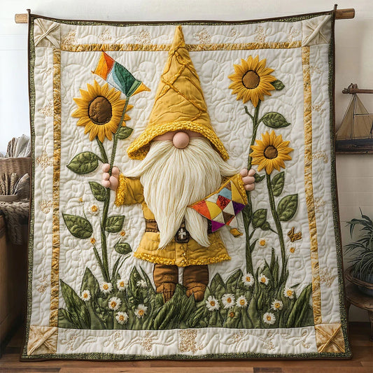 Yellow Petal Gnome Quilt Blanket