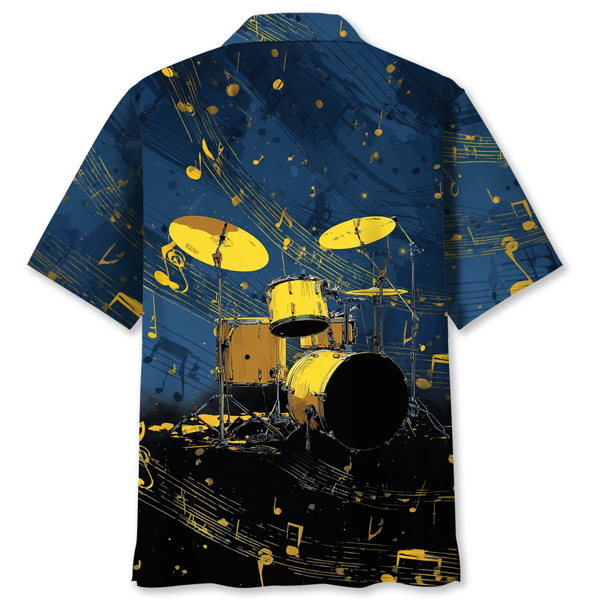Yellow Drum Set Hawaiian Shirt, custom shirt gift for men (view 2)