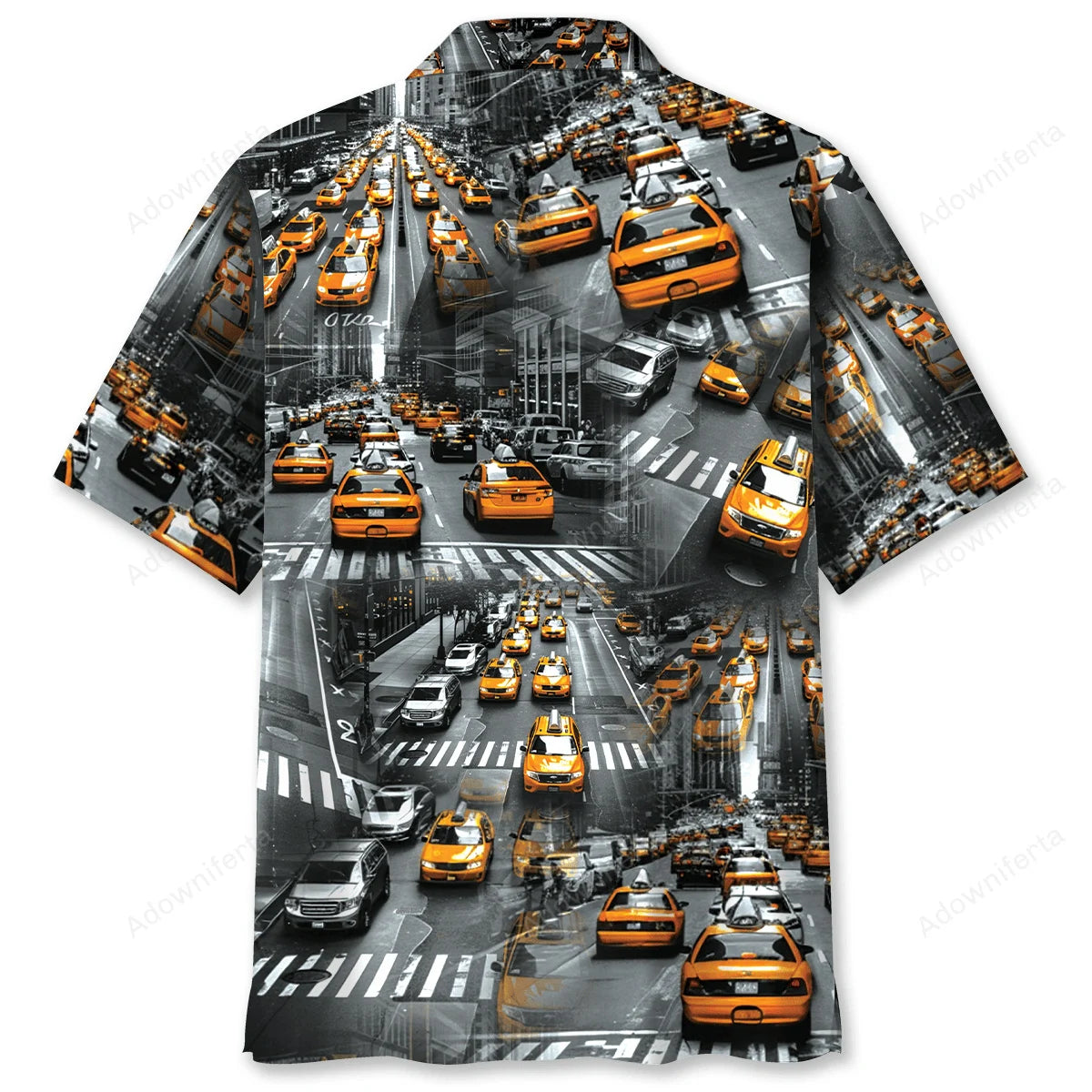 Yellow Taxi City Hawaiian Shirt, custom shirt gift for men (view 2)