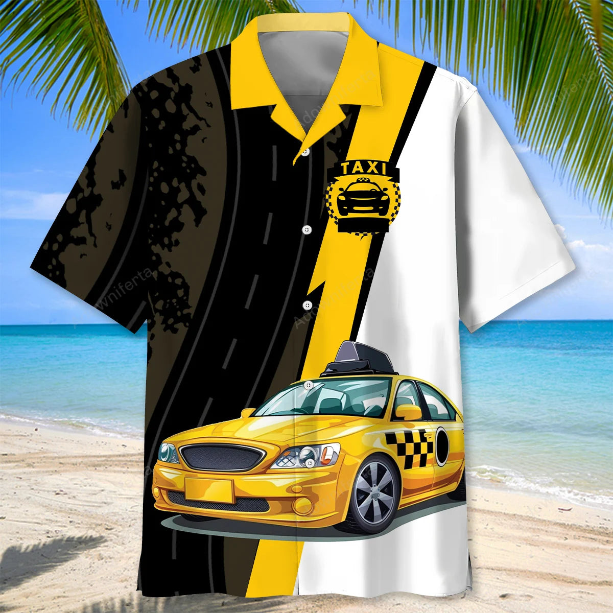 Yellow Taxi Driver Hawaiian Shirt