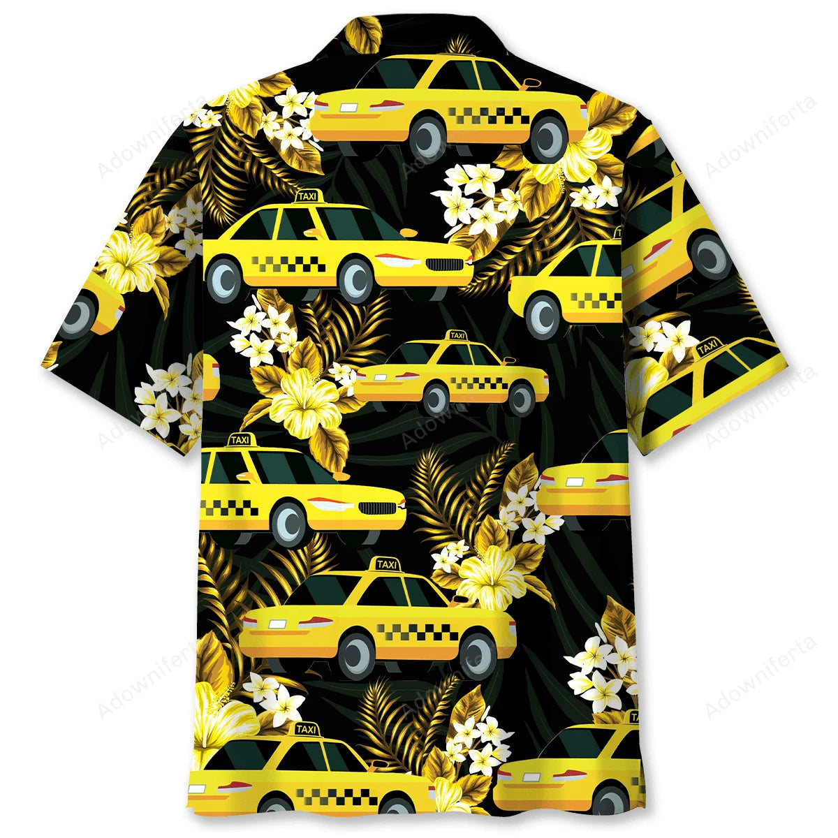 Yellow Taxi Tropical Hawaiian Shirt, custom shirt gift for men (view 2)