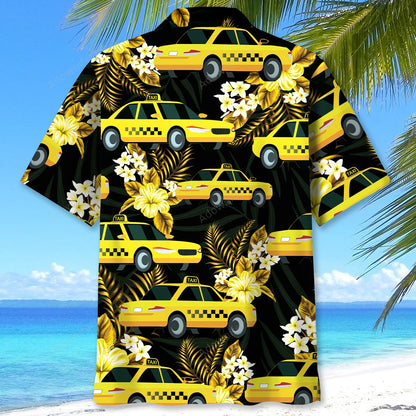 Yellow Taxi Tropical Hawaiian Shirt, custom shirt gift for men (view 3)