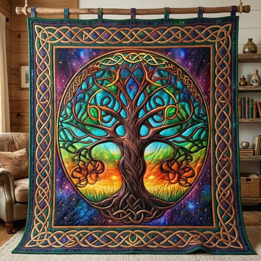 Yggdrasil Quilt Blanket - Quilted Blanket by OtterMia