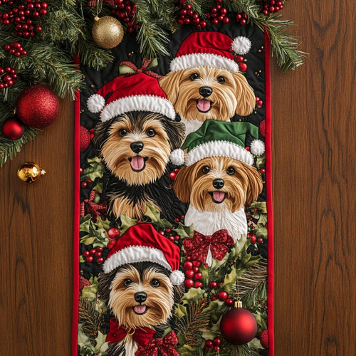 Yorkie Charm Quilted Table Runner