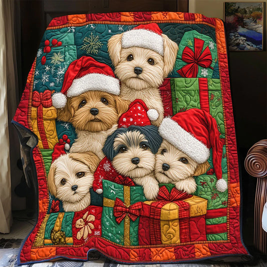 Yorkie Cheer Quilt Blanket