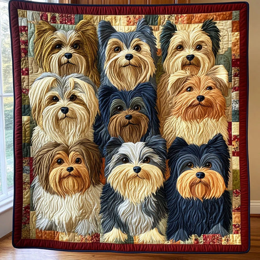 Yorkie Parade Quilt Blanket