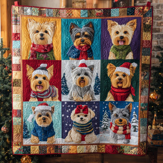 Yorkie Parade Quilt Blanket