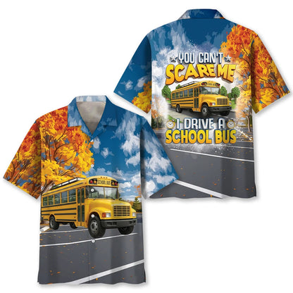 You Can't Scare Me I Drive a School Bus Hawaiian Shirt, custom shirt gift for men (view 5)