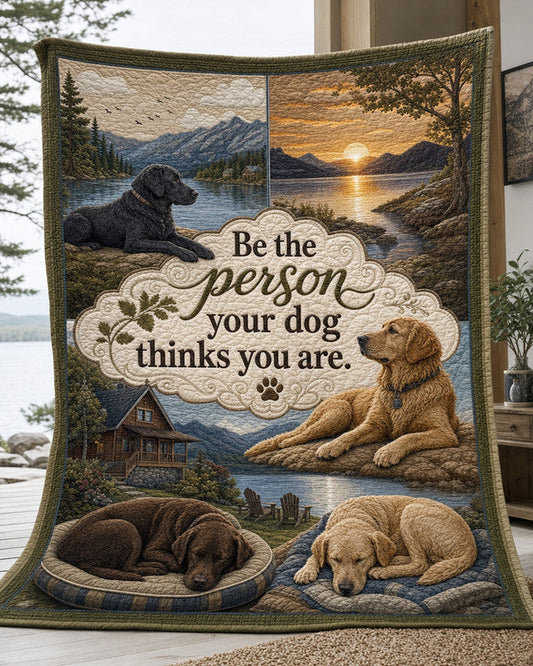 Your Dog's Here Quilt Blanket - Quilted Blanket by OtterMia
