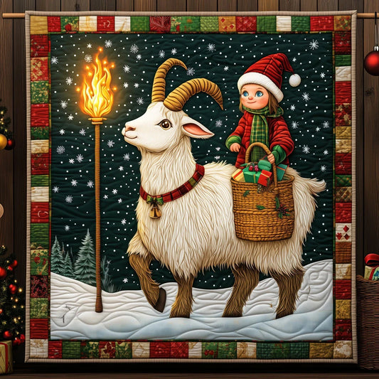 Yule Goat's Delivery Quilt Blanket