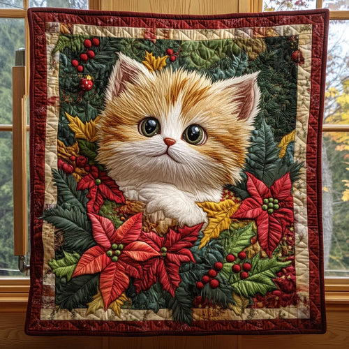 Yuletide Cat Quilt Blanket