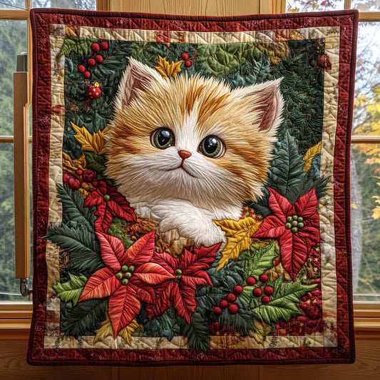 Yuletide Cat Quilt Blanket