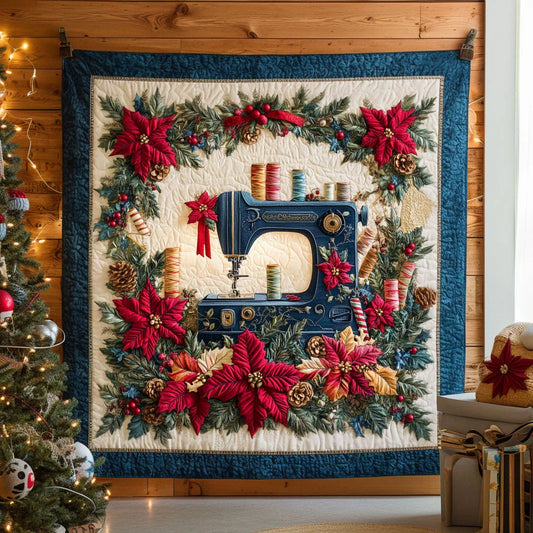 Yuletide Sewing Machine Quilt Blanket