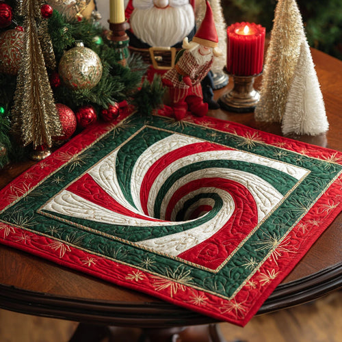 Yuletide Whirl Quilted Table Topper